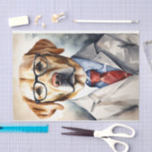 Waterverf Labrador in Glasses Decoupage Tissuepapier (Craft)