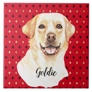Waterverf Labrador Retriever Dog op maat Tegeltje