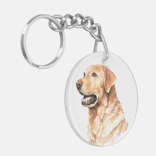 Waterverf Labrador Retriever Sleutelhanger (Voorkant Links)