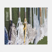 Waterverf Lacrosse Sticks Fleece Deken (Voorkant (Horizontaal))