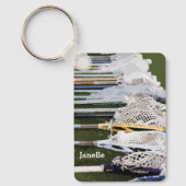 Waterverf Lacrosse Sticks Sleutelhanger (Voorkant)