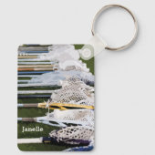 Waterverf Lacrosse Sticks Sleutelhanger (Achterkant)