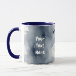 Waterverf Lady Regen met Paraplu Grijs Jurk Mok