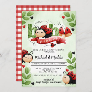 Waterverf Ladybug Beetle Insect Baby shower Kaart