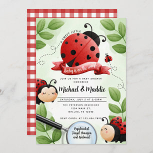 Waterverf Ladybug Beetle Insect Baby shower Kaart