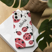 Waterverf Ladybug Gepersonaliseerde iPhone Case