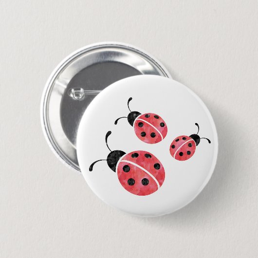 Waterverf Ladybugs Button (Voorkant /achterkant)