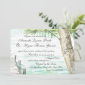 Waterverf Lake en gesneden boomhart Kaart (Staand voorkant)