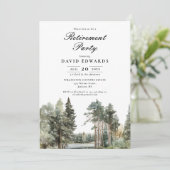 Waterverf Lake Forest Retirement Party Foto Kaart (Staand voorkant)