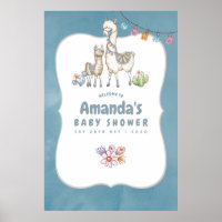 Waterverf Lama thema Baby Shower Welkom