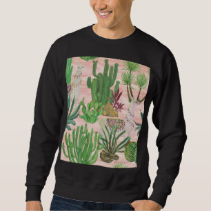 Waterverf lama's en cactussen. trui