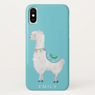 waterverf Lamas schattige moderne hipster iPhone X Hoesje