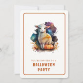 Waterverf Lamb Halloween Uitnodiging Kaart (Voorkant)