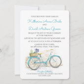 Waterverf land fietsbruiloft kaart (Voorkant)