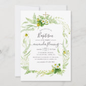 Waterverf Land Rustic Greenery Baptisme Kaart (Voorkant)