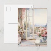 Waterverf land woonkamer feestdagenkaart (Voorkant / Achterkant)