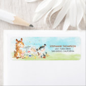 Waterverf landbouwhuisdieren etiket (Insitu)