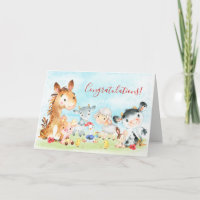Waterverf landbouwhuisdieren
