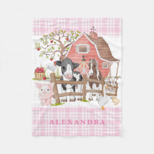 Waterverf Landelijke landbouwhuisdieren Baby Girl  Fleece Deken