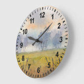 Waterverf Landscape Morning Light Clock Grote Klok (Hoek)