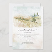 Waterverf Landscape Wedding Menu Sage Green ID786 (Voorkant)