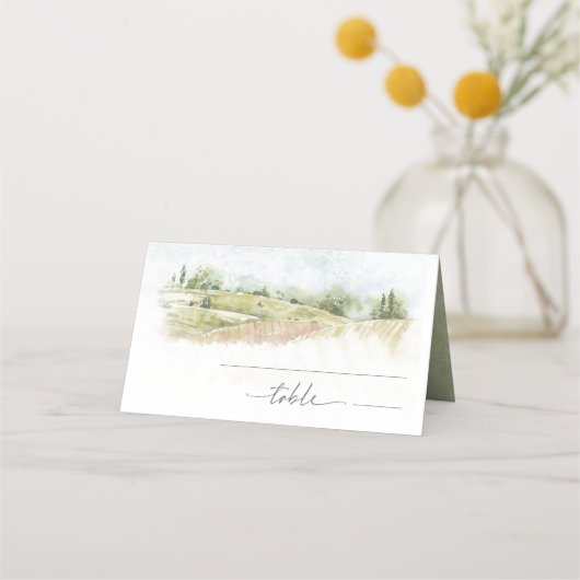 Waterverf Landscape Wedding Sage Green ID786 (Voorkant)