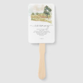 Waterverf Landscape Wedding Sage Green ID786 Handwaaier (Voorkant)