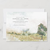 Waterverf Landscape Wedding Sage Hor. Groene ID786 Save The Date (Voorkant)