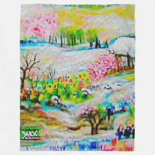 Waterverf Landschap 2 Fleece Deken