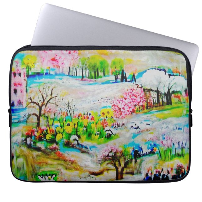 Waterverf Landschap 2 Laptop Sleeve (Voorkant)