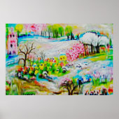 Waterverf Landschap 2 Poster (Voorkant)