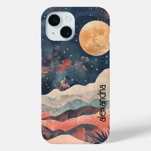 Waterverf landschap Abstract schilderkunst met naa Case-Mate iPhone Case (Achterkant)