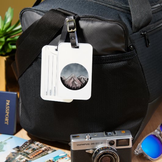 Waterverf landschap bagagelabel (Voorkant & Achterkant)