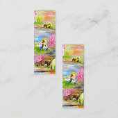 Waterverf Landschap Bladwijzer Mini Visitekaartje (Voorkant / Achterkant)