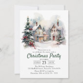 Waterverf landschap kerstfeest kaart (Voorkant)