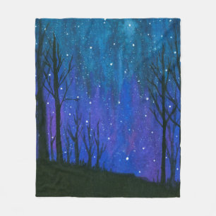 Waterverf landschap Kunst Night Sky Stars Universe Fleece Deken