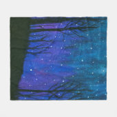 Waterverf landschap Kunst Night Sky Stars Universe Fleece Deken (Voorkant (Horizontaal))