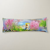 Waterverf landschap lichaamskussen (Achterkant)