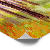 Waterverf landschap met herfstbomen poster (Hoek)