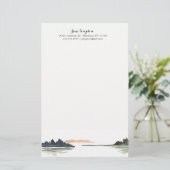 waterverf landschap persoonlijk briefpapier (Staand voorkant)