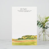 waterverf landschap persoonlijk briefpapier (Staand voorkant)