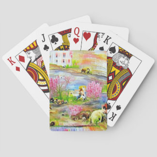 Waterverf landschap pokerkaarten