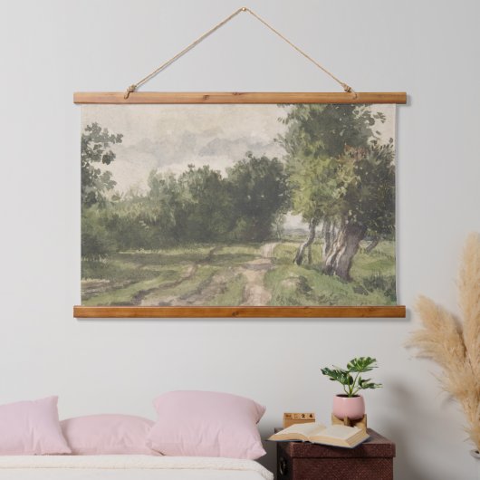 Waterverf Landschap van Pad - Constant Troyon Hangend Wandkleed (Slaapkamer)