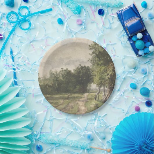 Waterverf Landschap van Pad - Constant Troyon Papieren Bordje (Feest)