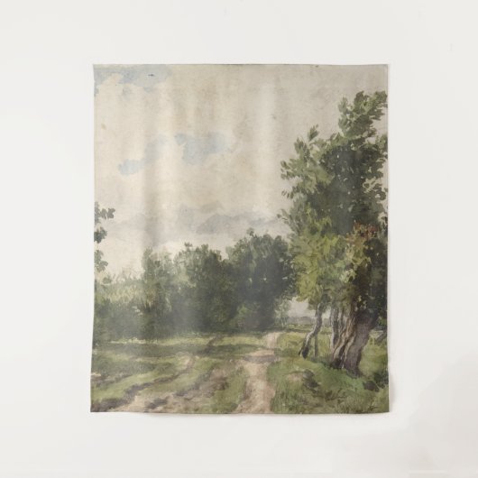 Waterverf Landschap van Pad - Constant Troyon Wandkleed (Voorkant)