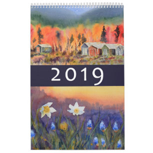 Waterverf landschappen van 2019 wandkalender kalender