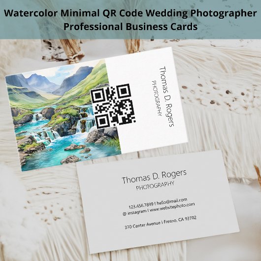 Waterverf Landschapsfotografie I Fotografie QR Cod Visitekaartje
