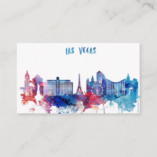 Waterverf Las Vegas Skyline Visitekaartje
