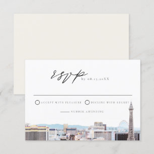Waterverf Las Vegas Strip RSVP Card Kaart