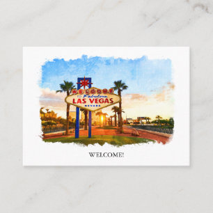 Waterverf Las Vegas tekenen Welkom op de bruiloft Plaatskaartje